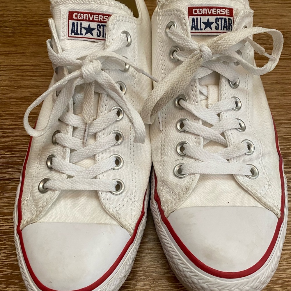 White Low Top Converse Size 11